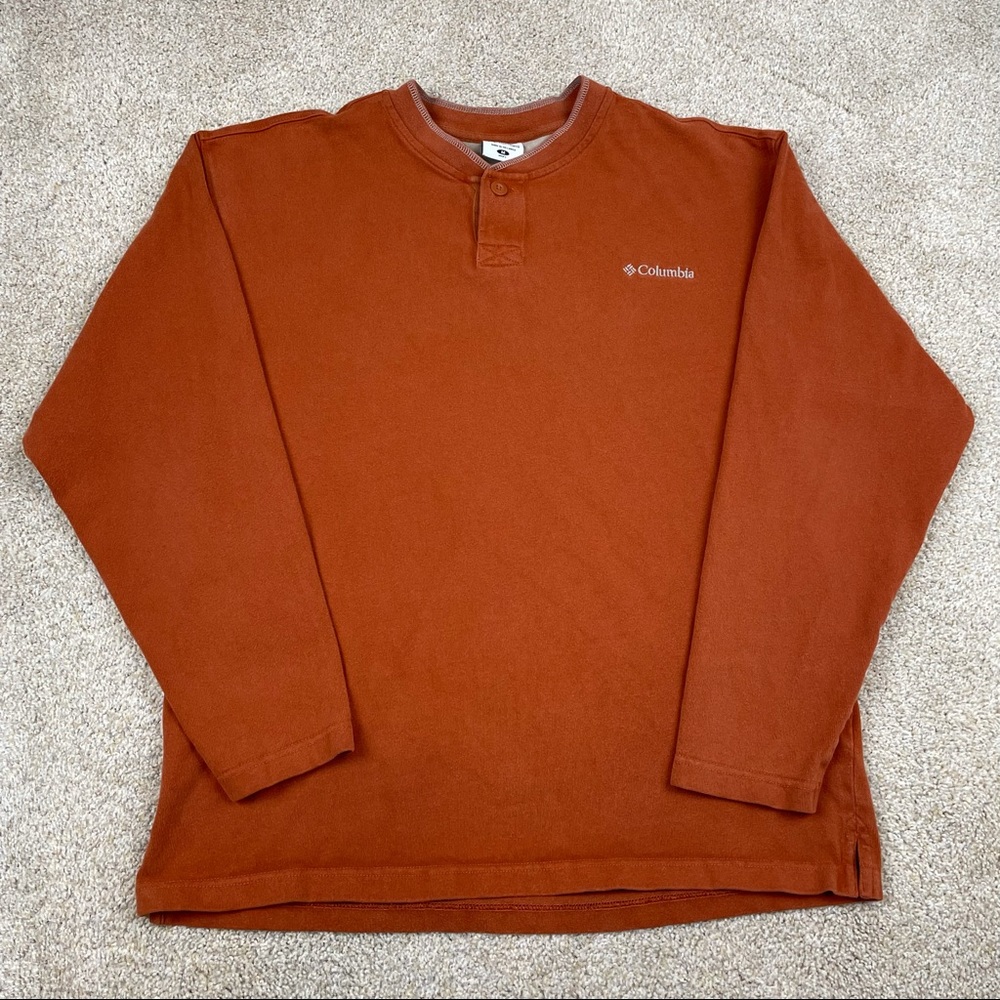 Columbia heavyweight long sleeve orange/brown t-shirt